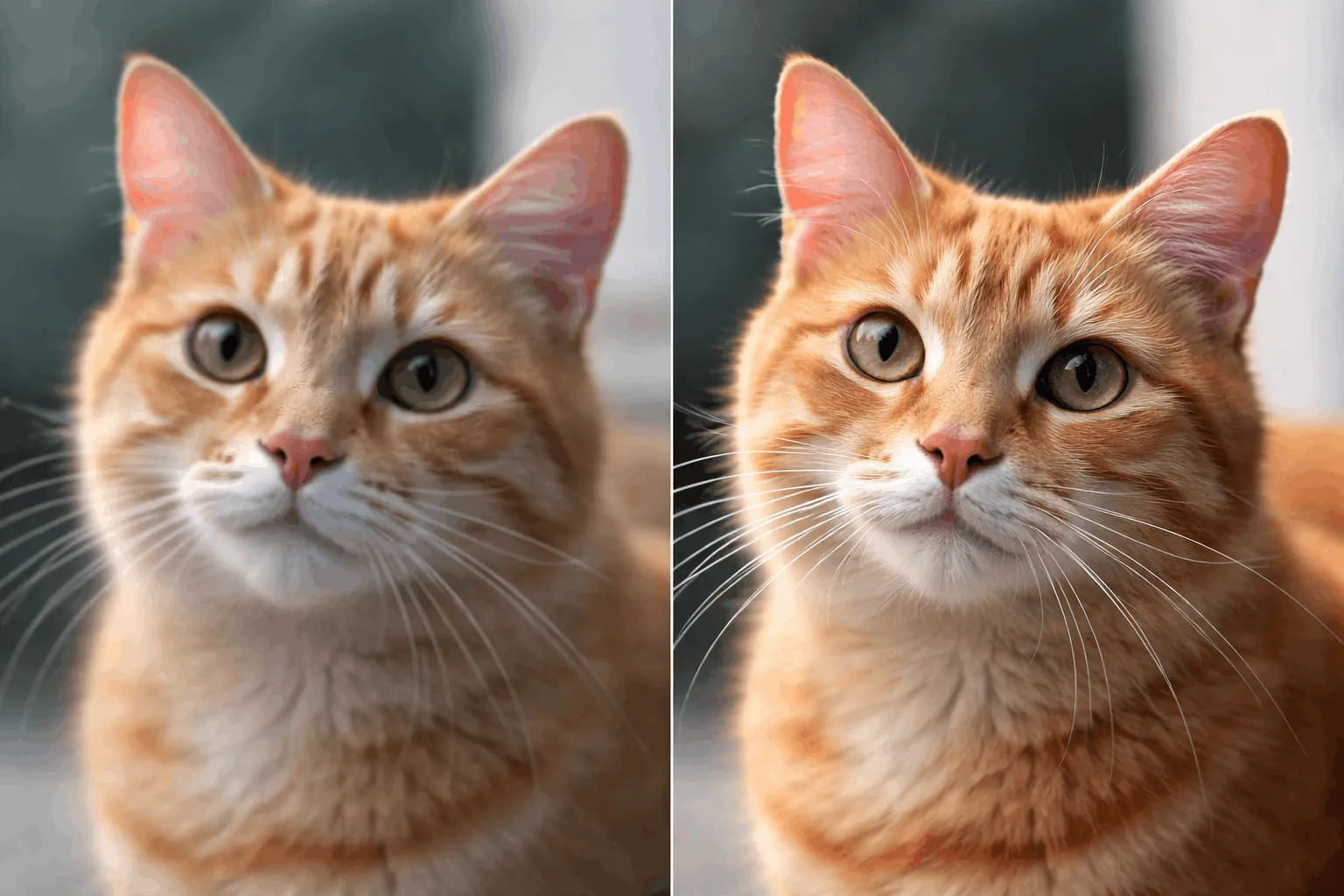 Before and after AI image upscaling comparison